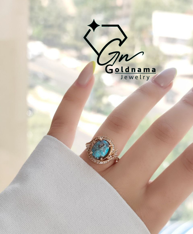 انگشترطلاروس فیروزه(اصلی) زنانه رنگ ثابت