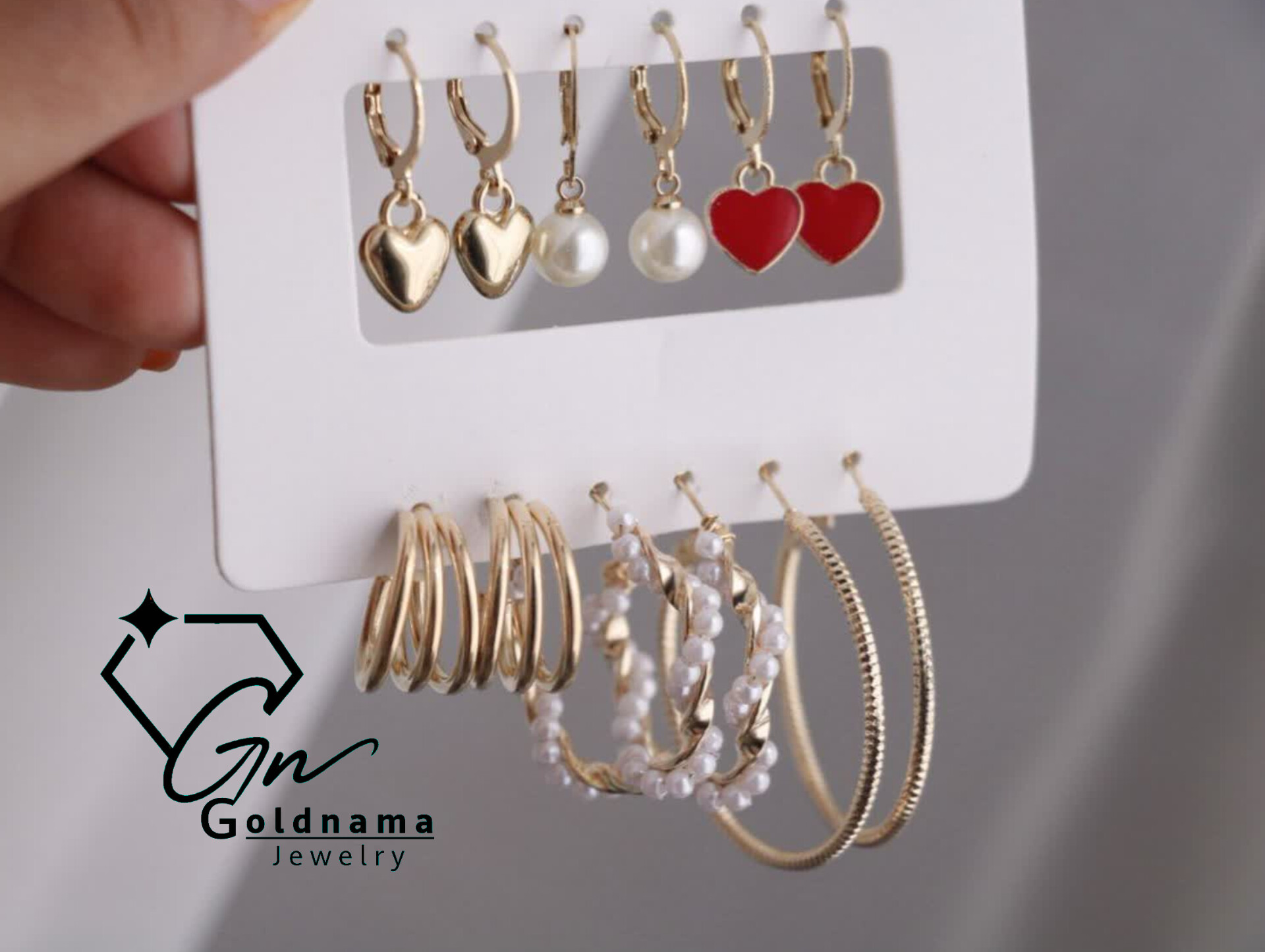پک گوشواره6 جفتی اسپرت زنانه/دخترانه طلایی