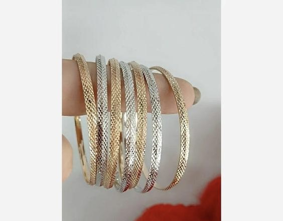 النگو طلاروس اصلی (7 عددی)دورنگ رنگ ثابت مشابه طلا ظریف و شیک