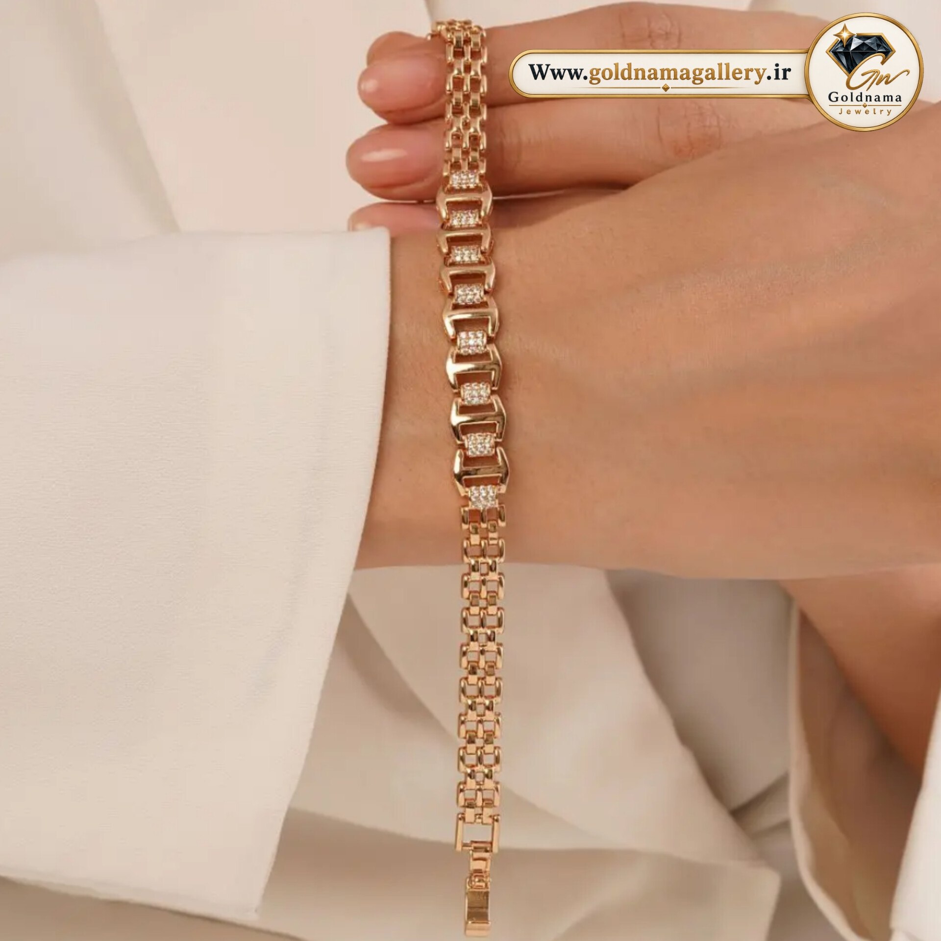 دستبند نگین‌دار ژوپینگ | طراحی ظریف و جذاب زنانه