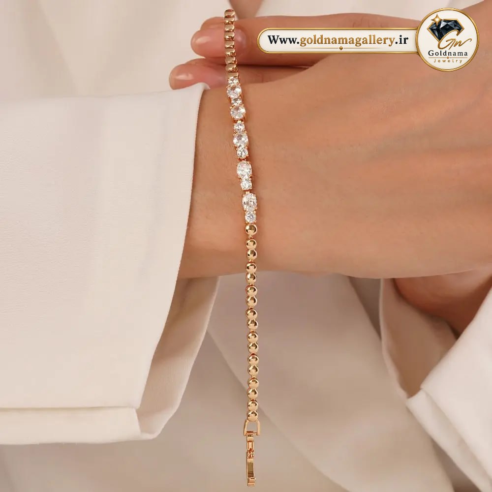 دستبند زنجیری زنانه ژوپینگ رنگ ثابت 16 سانتر