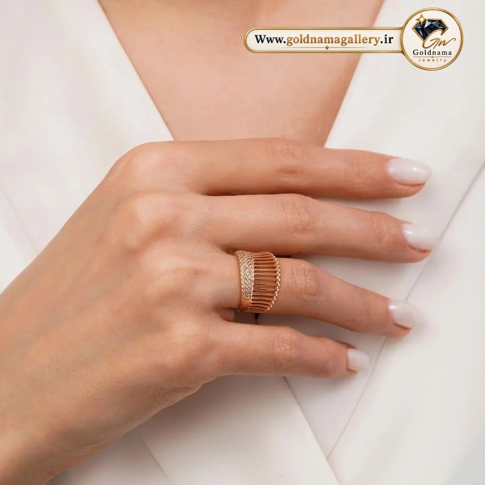 انگشتر زنانه ژوپینگ نگین‌دار مشابه زیور طلا