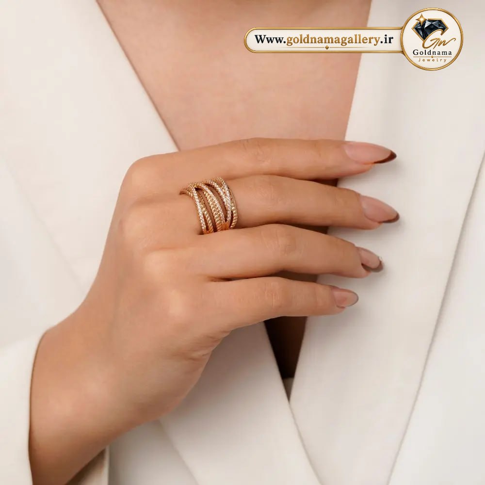 انگشتر تراش‌دار ژوپینگ طرح طلای دخترانه