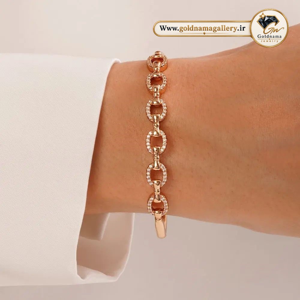 دستبند ژوپینگ مدل النگو نگین‌دار خوش‌فروش وارداتی