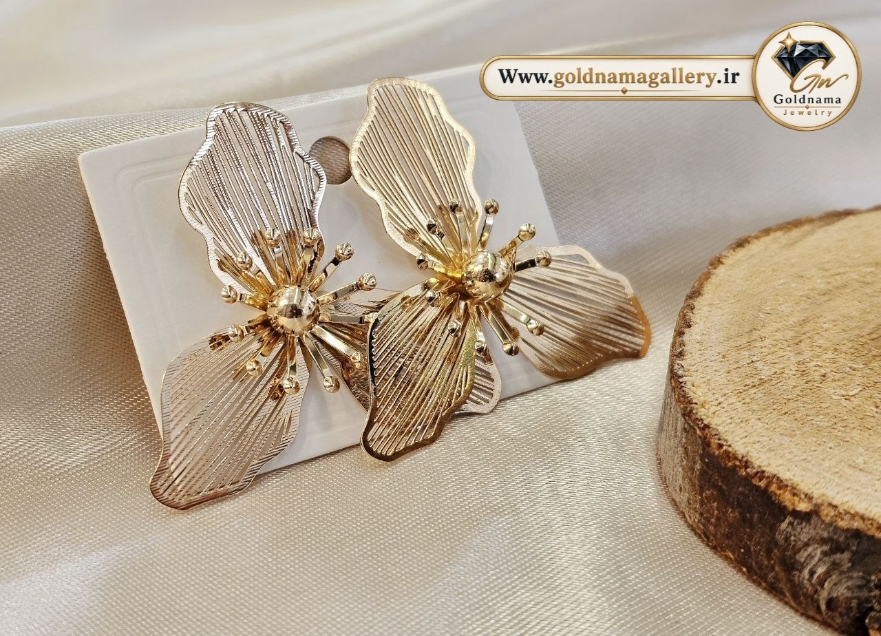 گوشواره حلقه‌ای فانتزی طرح گل خاص و متفاوت
